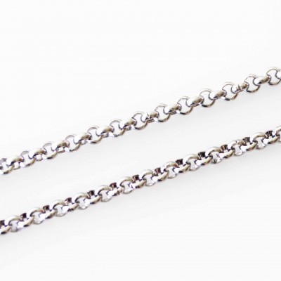 4mm Rolo Necklace - 18-20 inch adjustable - Silver Tone